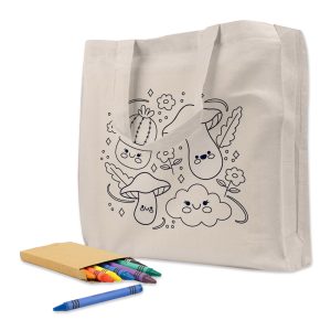 Colouring Calico Bag with Gusset