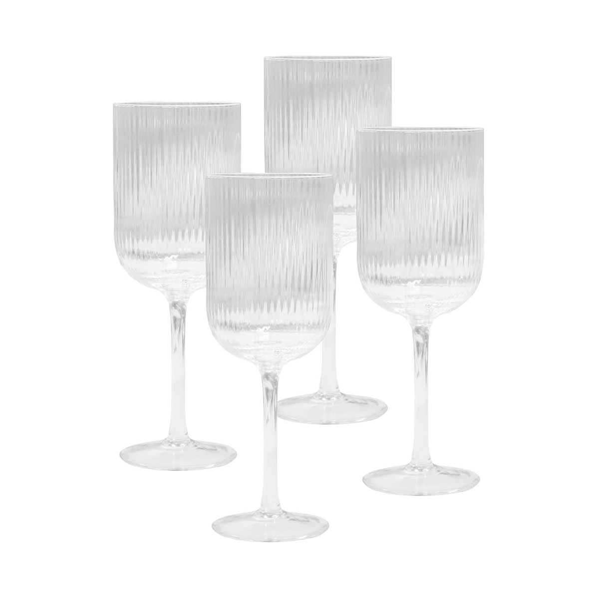 Ivy Ribbed Wine 380mL Glasses