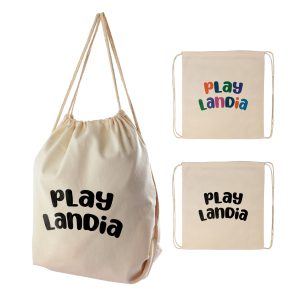 Calico Drawstring Library Backpack